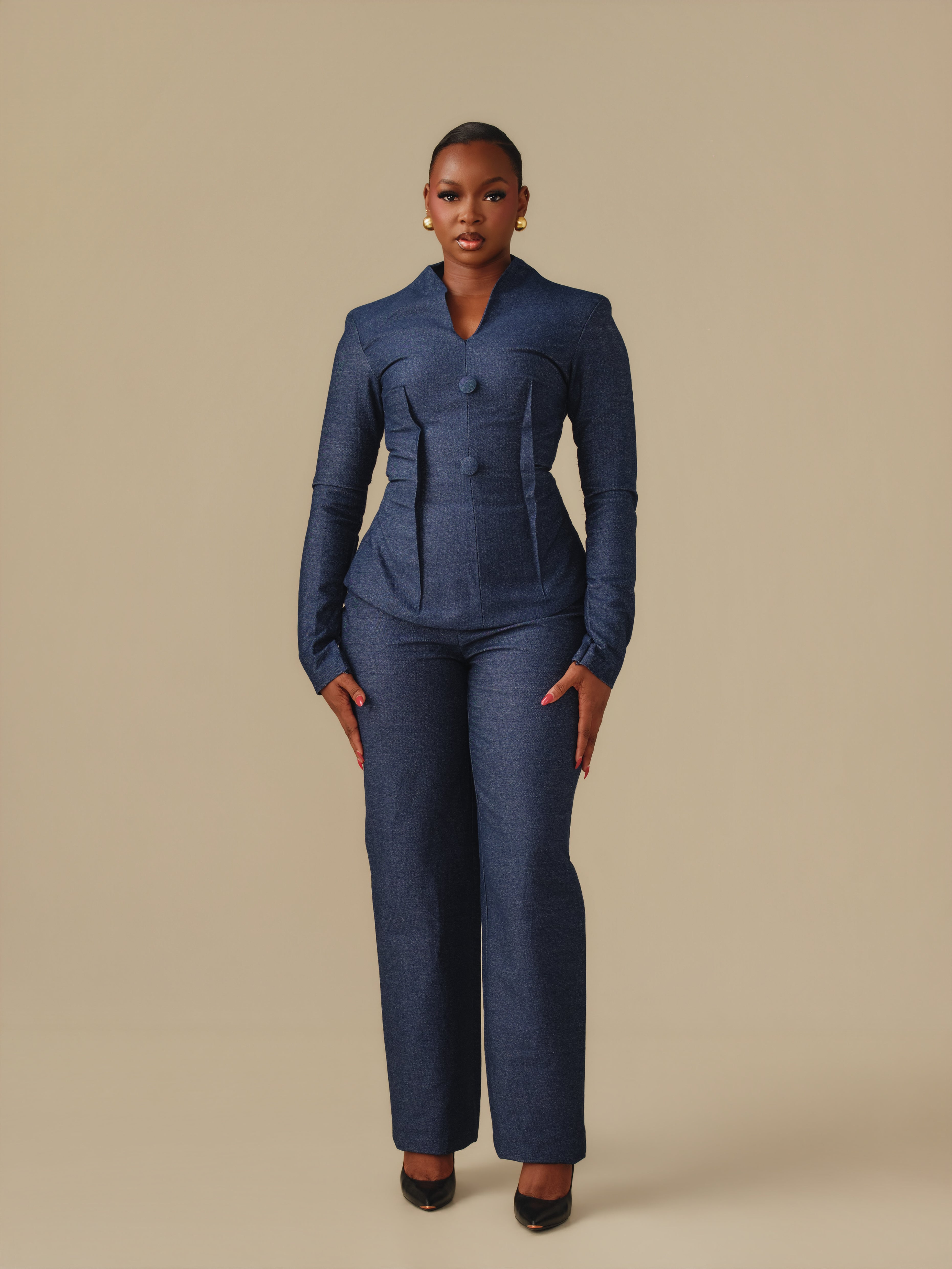 Ari Denim Trouser Set