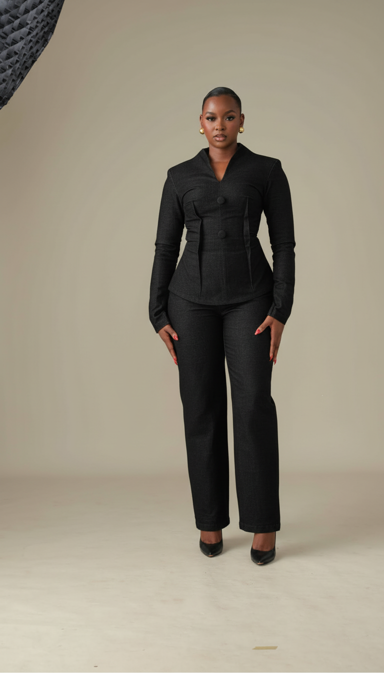 Ari Denim Trouser Set