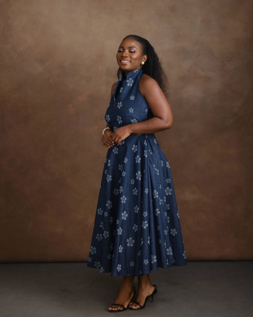 Yobe Floral Denim Dress - Image 2