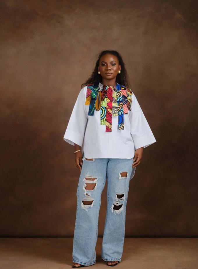 Ajoke Shift Top (White) - Medium SALE